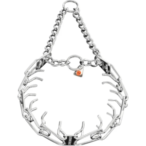 ULTRA-PLUS Training Prong Collar with Center-Plate & Pull-Through Chain - Stainless Steel - 3.2mm - 58cm