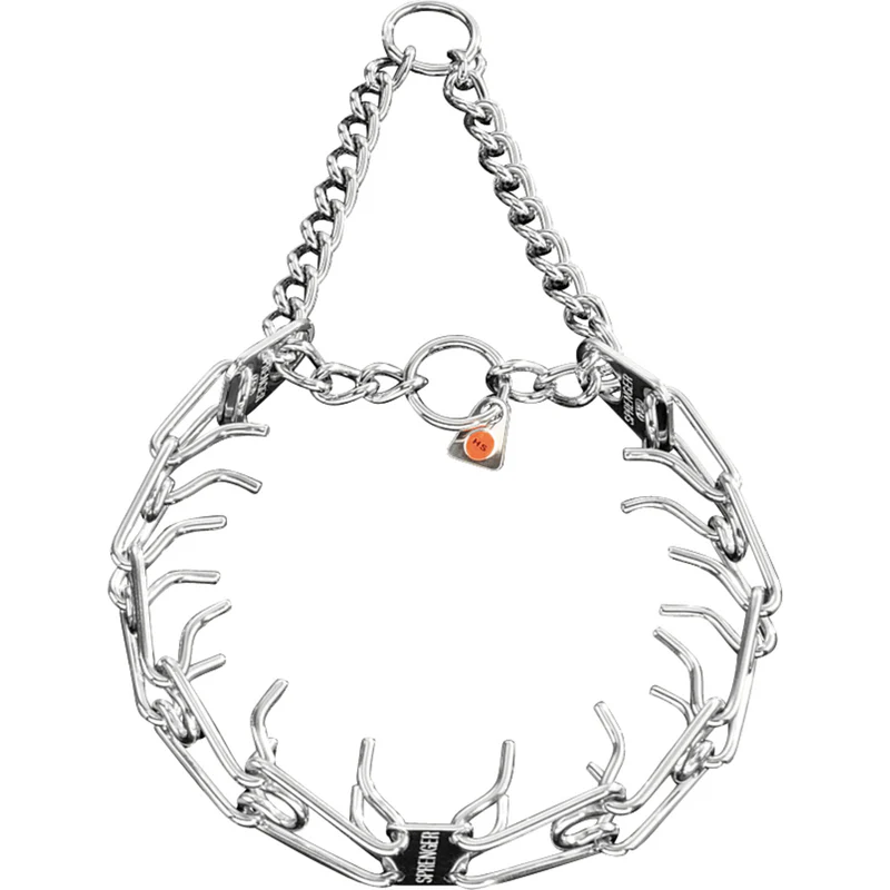 ULTRA-PLUS Training Prong Collar with Center-Plate & Pull-Through Chain - Stainless Steel - 3.2mm - 58cm